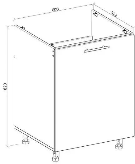 Szafka pod zlew 60 VENTO DK-60/82 biały mat HALMAR