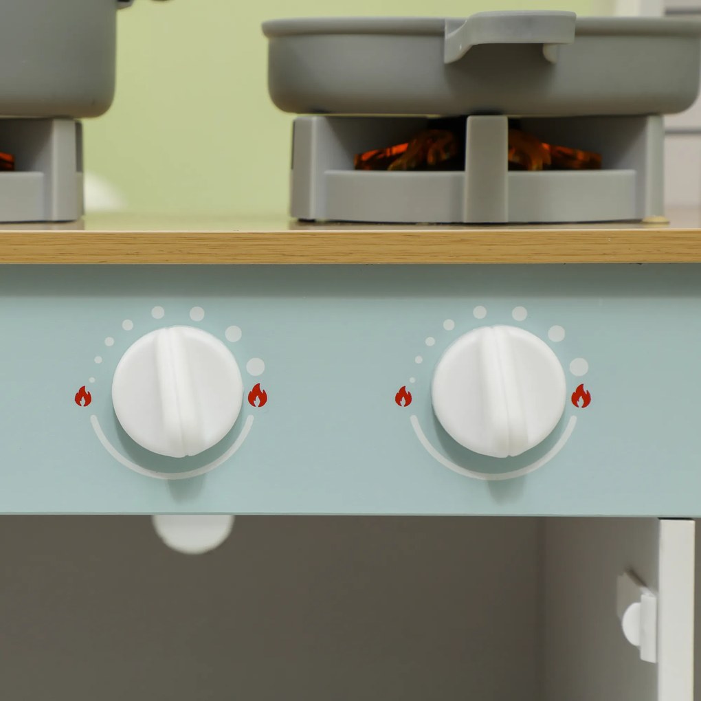 AIYAPLAY Zestaw kuchenny dla dzieci, kuchnia z efektami, ekspres do kawy, piekarnik, dużo miejsca do przechowywania, MDF, stal, dla dzieci od 3 lat