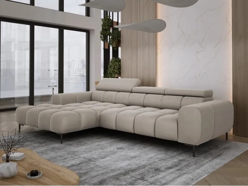 Narożnik PLAZA MINI wolnostojący Lewostronny w tkaninie Promocyjnej SOLAR 16 WERSAL