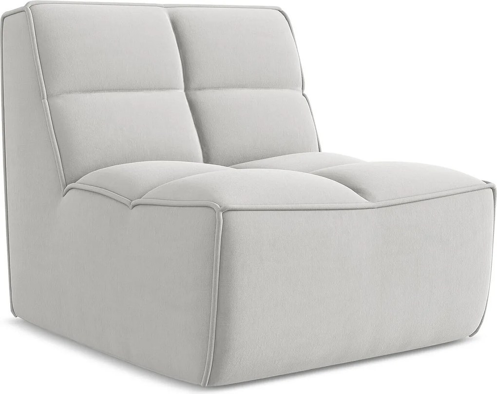 Moduł - z tkaniny welwetowej - srebrny - KALAI