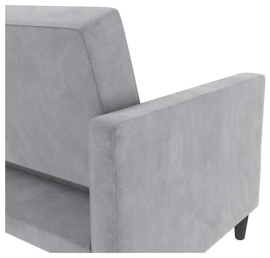 Jasnoszara aksamitna sofa 203 cm Hartford – Støraa