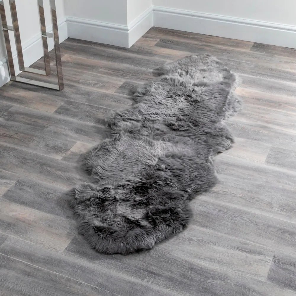 Szara skóra owcza Native Natural Double, 60x240 cm