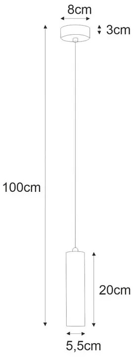 Punktowa lampa wisząca tuba nad wyspę - A63 N9-L41