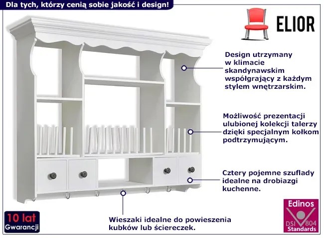 Skandynawska wisząca szafka kuchenna - Marcus