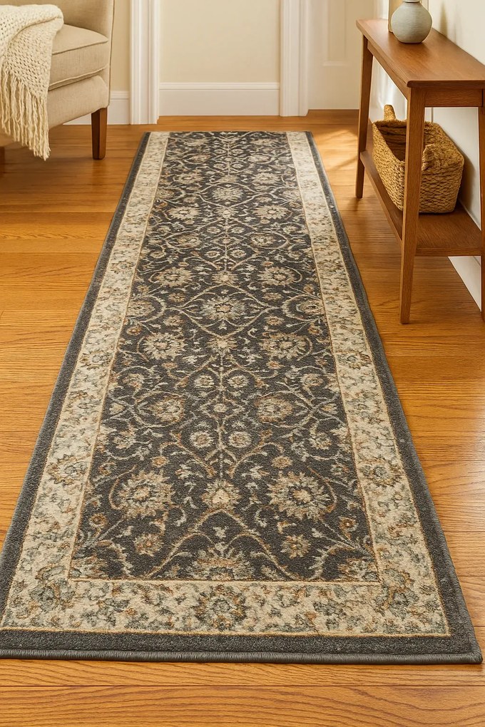 Antracytowy wzorzysty elegancki chodnik na metry M4-M09