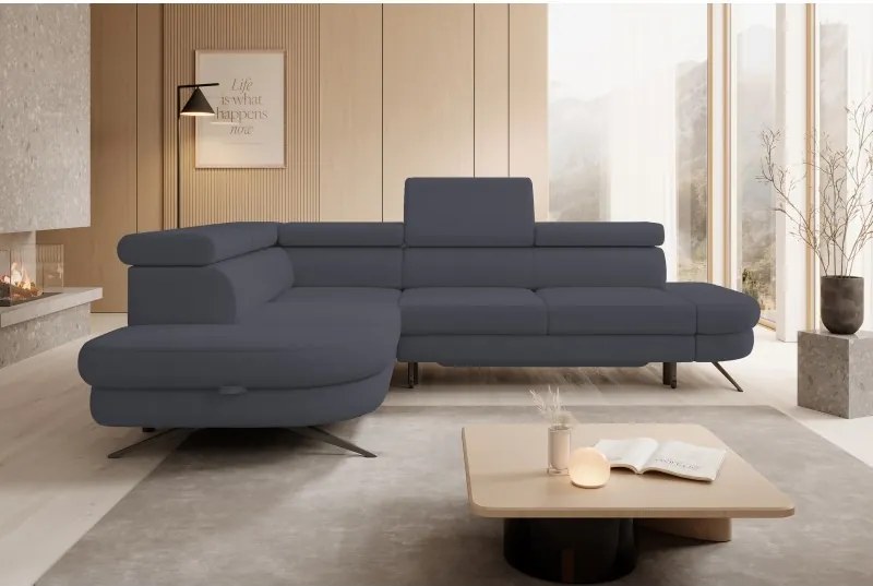 Narożnik OTIS L Lewostronny Regulowane Zagłówki wolnostojący tkanina AURORA 19 WERSAL