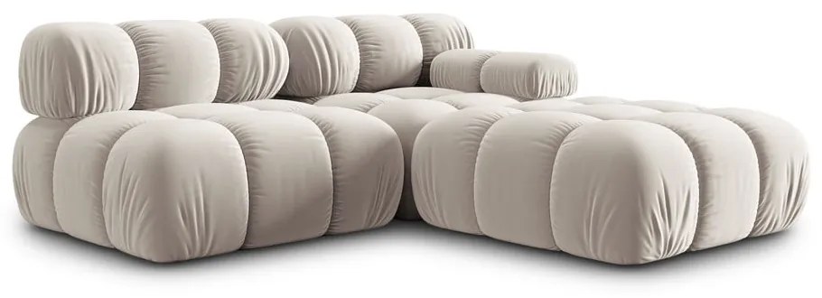 Beżowa aksamitna sofa modułowa 282 cm Bellis – Micadoni