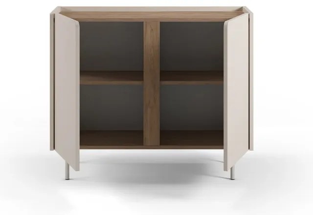 Kremowo-naturalna szafka w dekorze dębu 100x82,5x40 cm Lucile – Marckeric