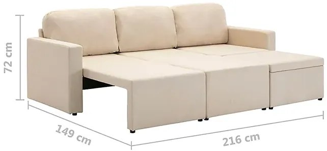 Rozkładana sofa modułowa ciemnokremowa - Odi 4Q