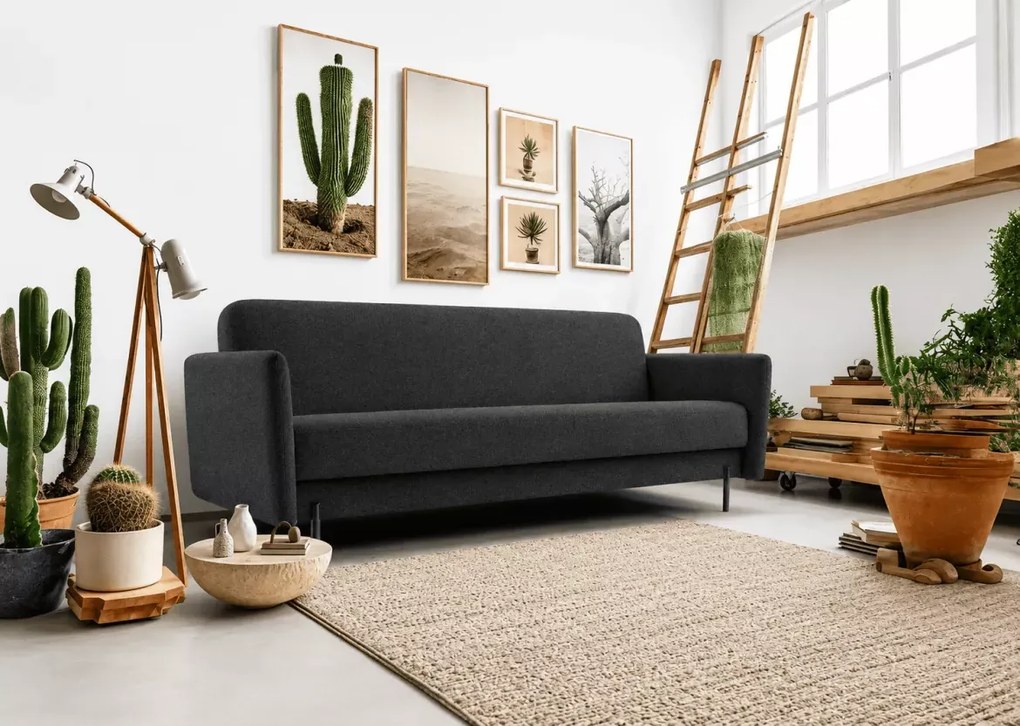 Kanapa Velario – nowoczesna sofa 3-osobowa z funkcją spania i pojemnikiem na pościel, dostępna w 6 kolorach tkanin szenilowych
