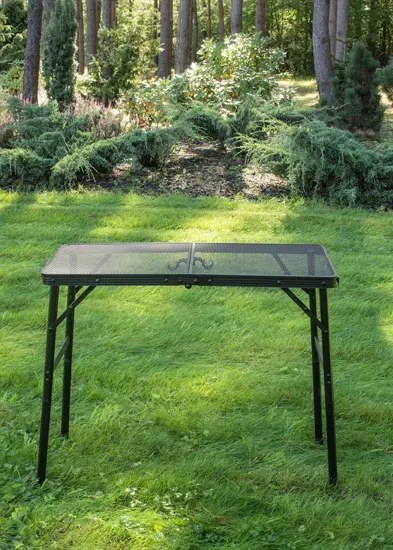 Czarny przenośny stolik campingowy P7-N77