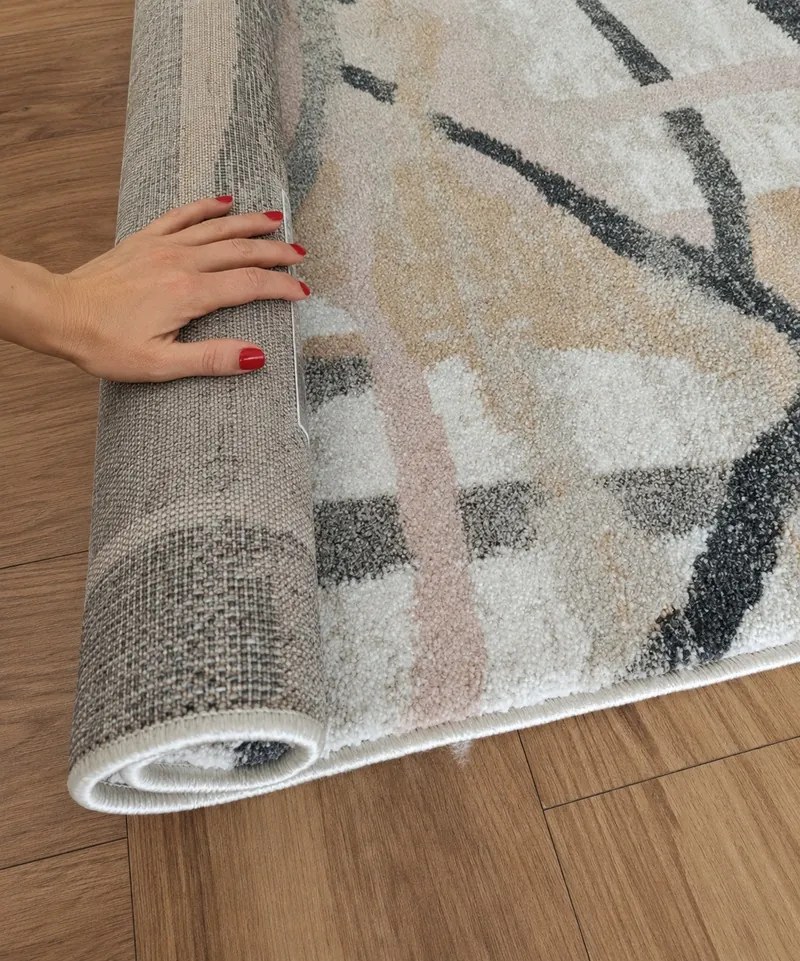 Dywan nowoczesny Fancy 100% Dywan Abstrakcja Beżowo-Szary 120 cm x 170 cm