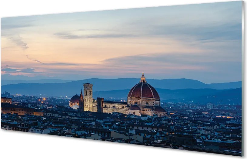 Panel nad Blat Kuchenny Katedra w Świetle Nocnej Iluminacji