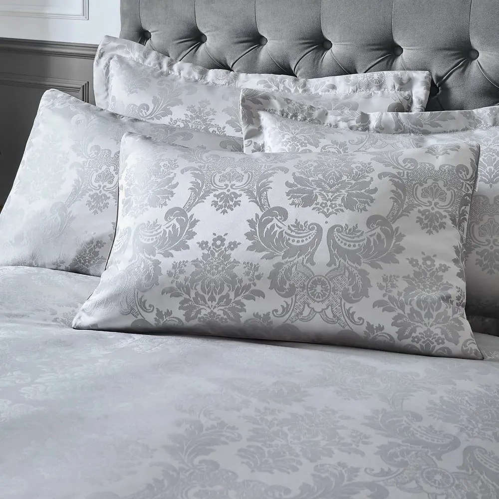 Szara adamaszkowa pościel dwuosobowa 230x220 cm Damask Jacquard – Catherine Lansfield