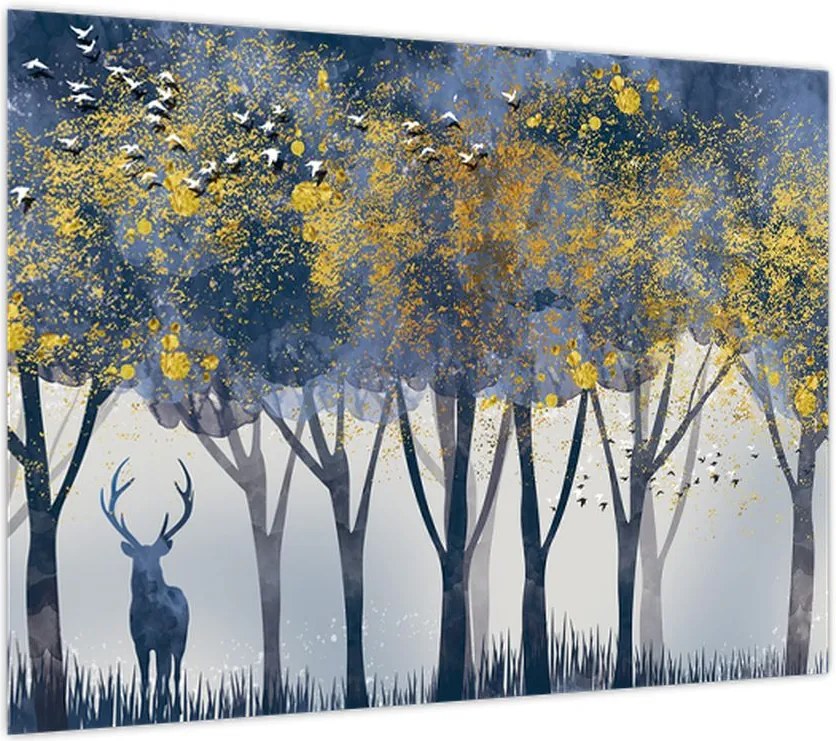 Obraz jelenia w lesie (70x50 cm)