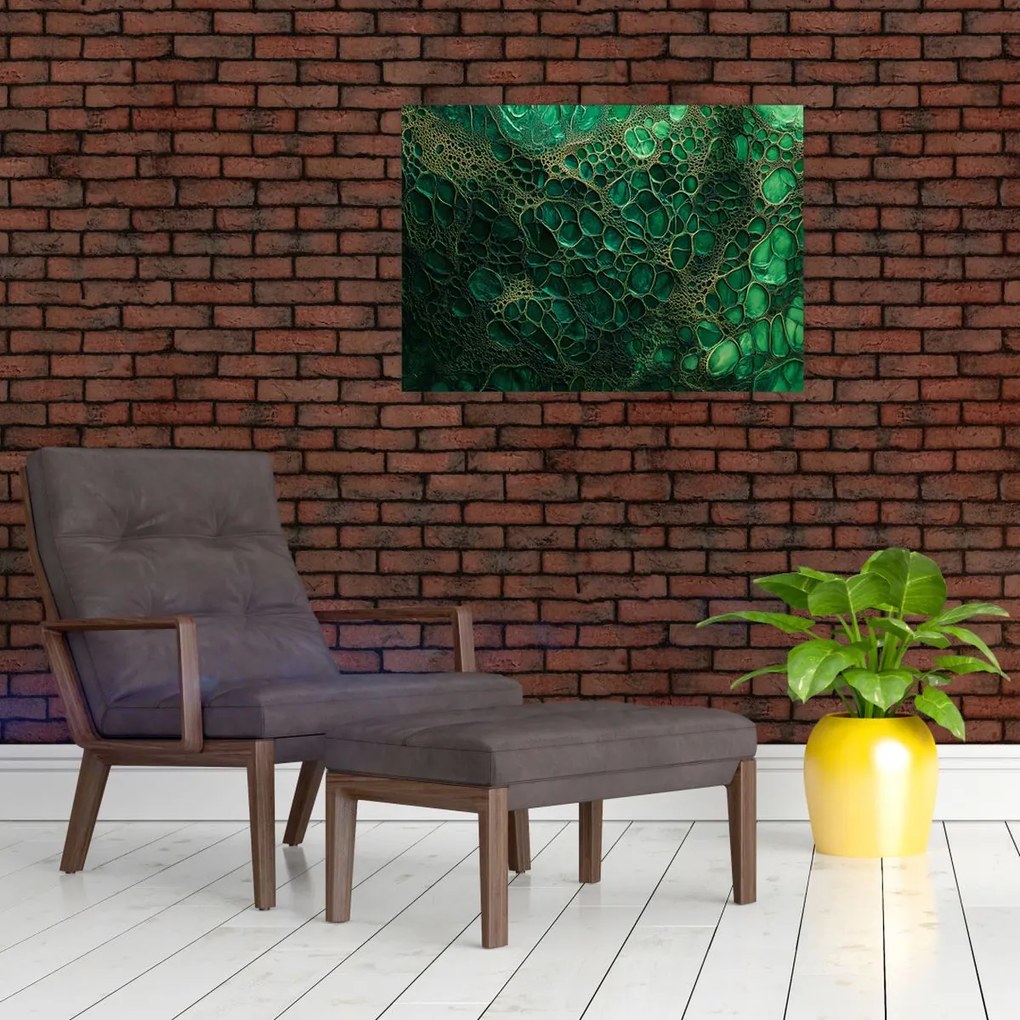 Obraz - Zielony mikroskopowy obraz (70x50 cm)