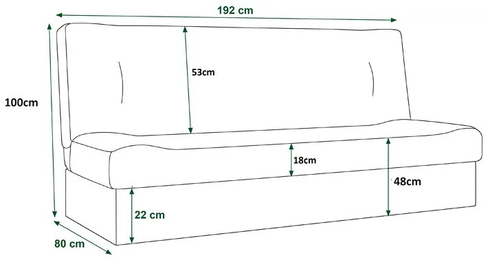 Ciemnoszara tapicerowana wersalka rozkładana Latori 3X