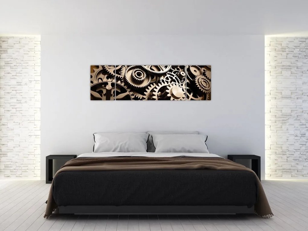 Obraz - Części zegara (170x50 cm)