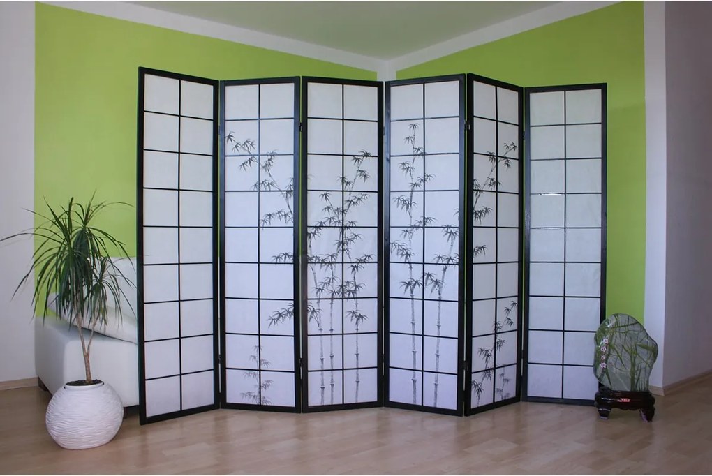 Przegroda pokojowa 264x2x179 cm czarna Shoji