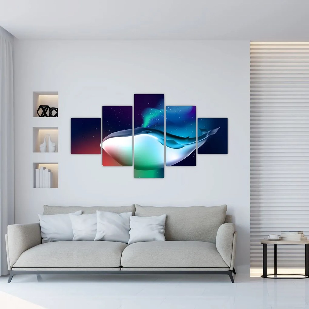 Obraz - Wieloryb w kosmosie (125x70 cm)