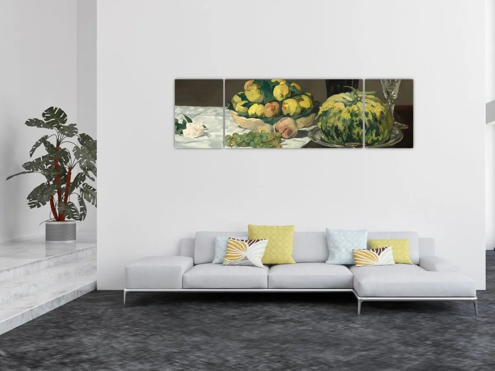 Obraz - Edouard Manet, Still Life with Melon and Peaches, reprodukcje (170x50 cm)