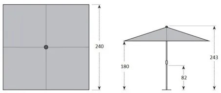 Gastro Magic Junior 240x240 cm bez falbany - parasol ogrodowy : Substancja Desen - 820