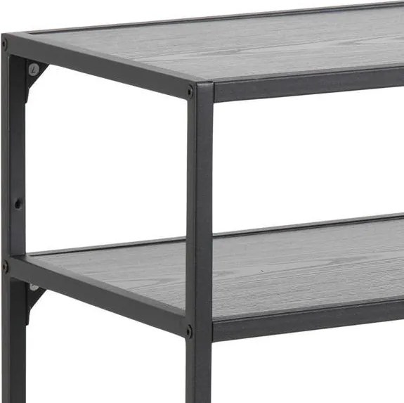 Konsola z półką w stylu loftowym Seaford Slim czarny