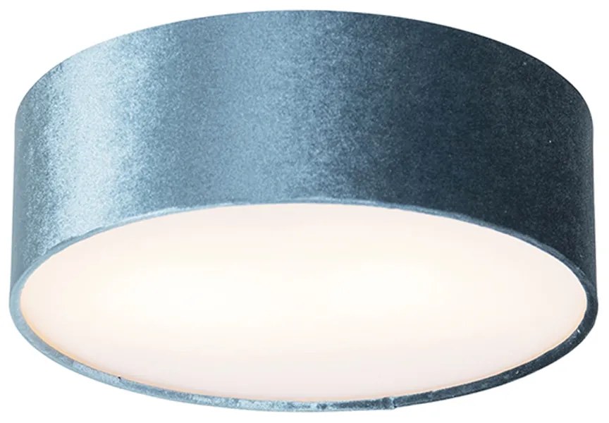 Nowoczesna lampa sufitowa niebieska 30 cm ze złotym wnętrzem - Drum Nowoczesny Oswietlenie wewnetrzne