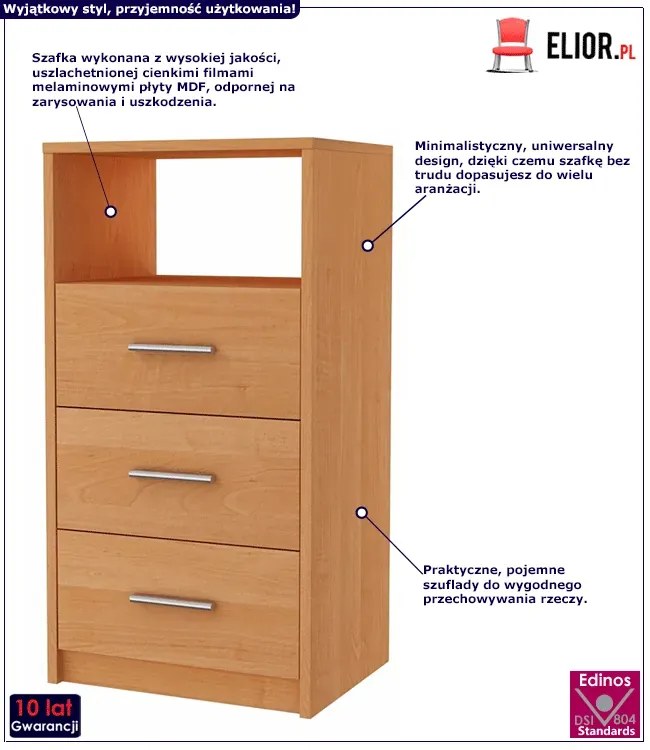 Wysoka komoda olcha - Gopox 4X