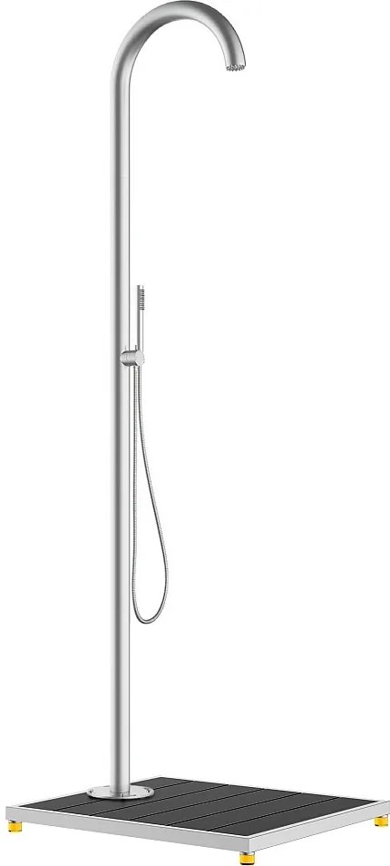 Prysznic zewnętrzny z płytą - Inox szczotkowany - Srebrny - H 230 cm - DESNARO