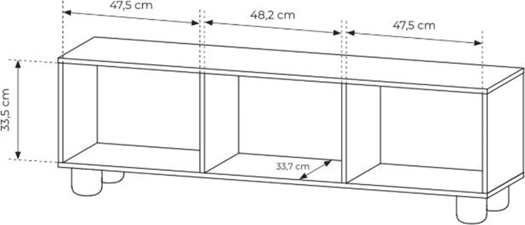 Szafka RTV Arlo 150 cm trzydrzwiowa - dąb vicenza