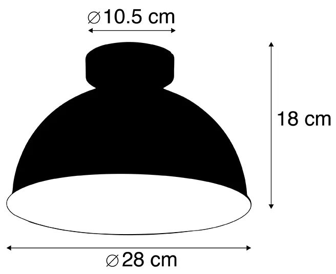 Industrialna lampa sufitowa czarna i złota 28 cm - MagnaxPrzemysłowy Oswietlenie wewnetrzne