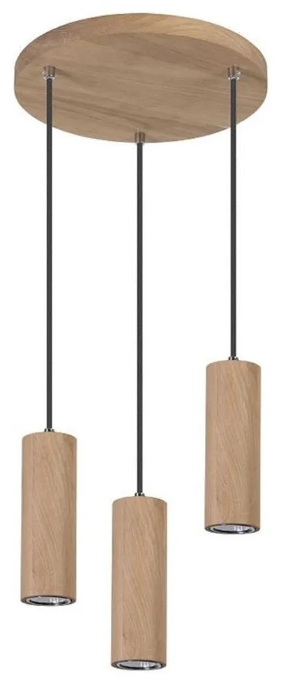 Spot-Light 1551374R - LED Żyrandol na lince PIPE 3xGU10/5W/230V dąb matowy