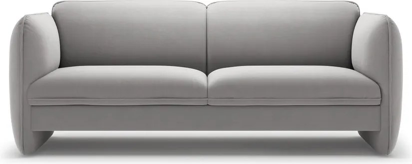 Jasnoszara aksamitna sofa 204 cm Georgia – Micadoni