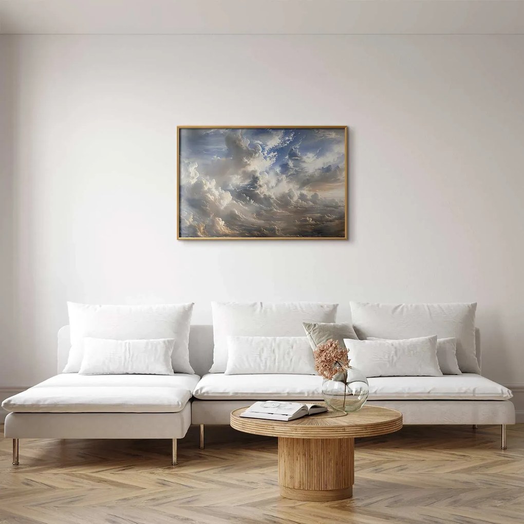 Plakat Refleksy na chmurach 30x21 cm z ramą złotą bez marginesu ARTGEIST B