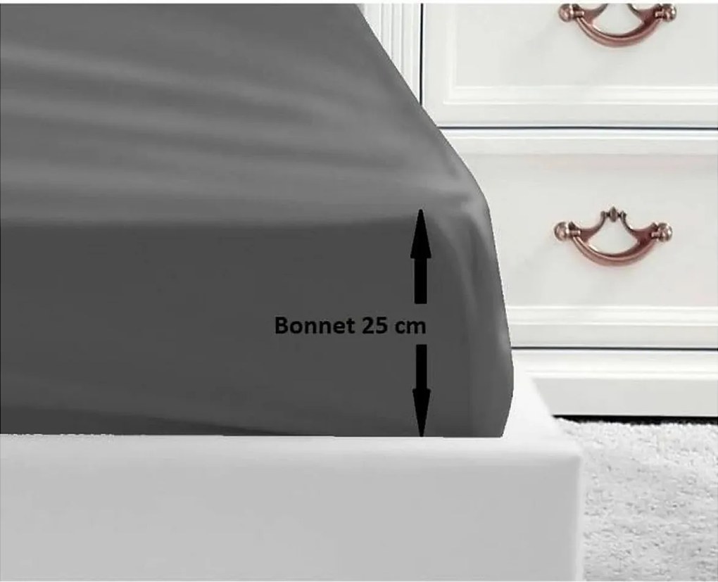 Prześcieradło 100% bawełna 160x200x25 cm - Ciemnoszary, Certyfikat OEKO-TEX