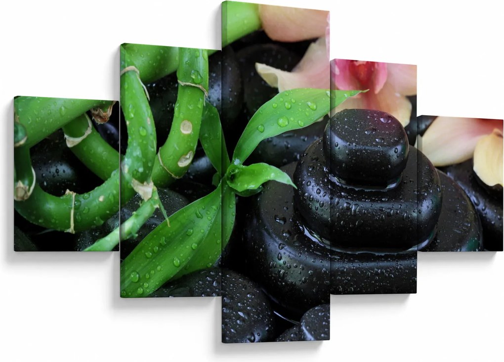 Obraz - Kamienie i orchidee (125x70 cm)