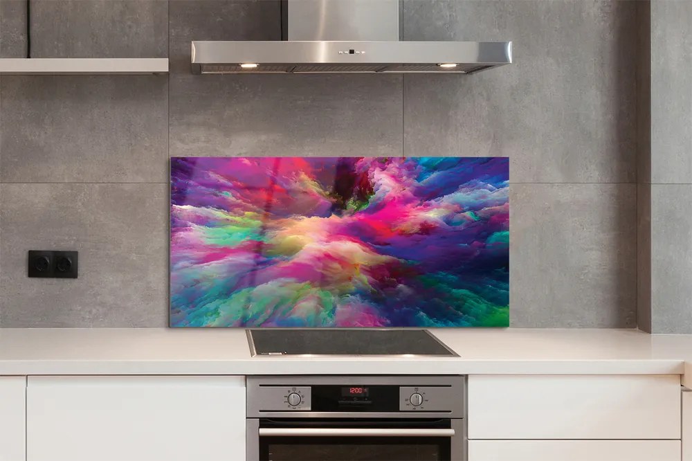 Panel szklany do Kuchni Tęczowa Symfonia Fraktali