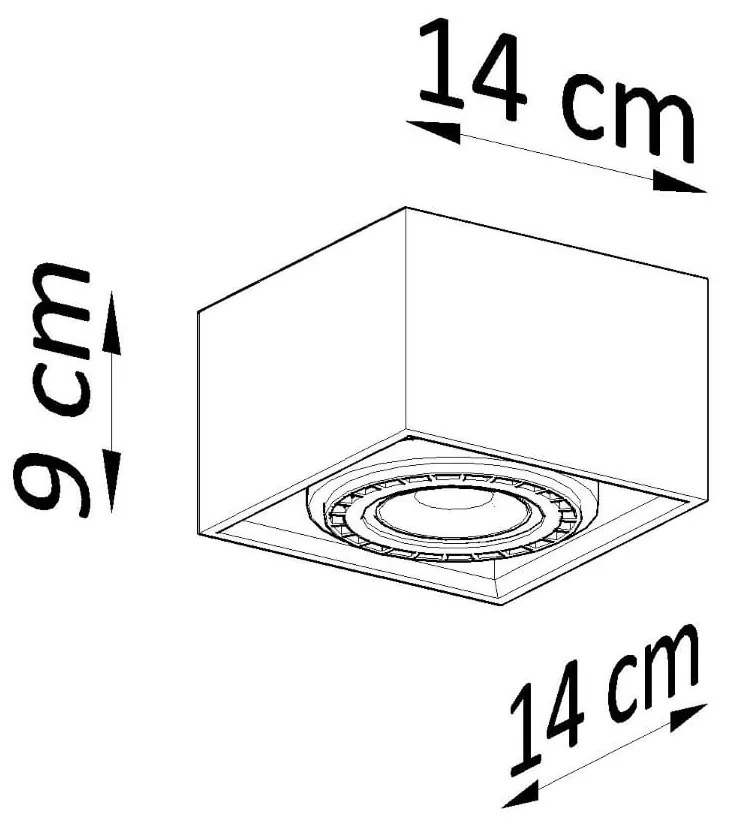 Szara lampa sufitowa 14x14 cm Postiga – Nice Lamps