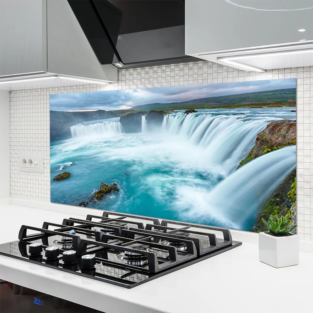 Szkło do Kuchni na Ścianę Górskie Kaskady Wodne