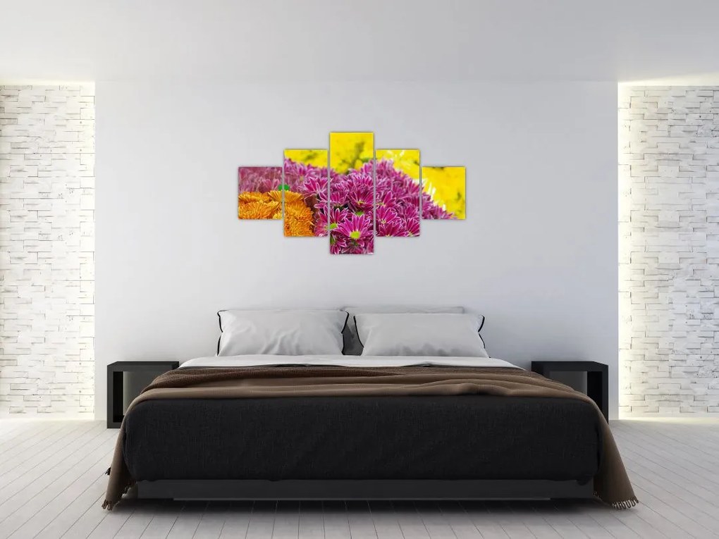 Obraz różowego kwiatu (125x70 cm)
