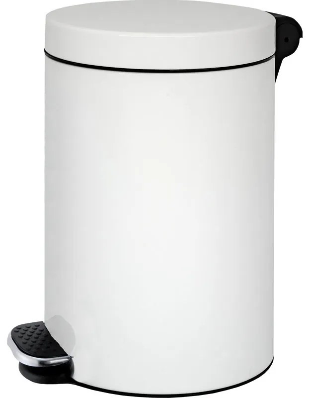 Kosz z pedałem,śmietnik, 20l, płynne zamykanie, lakierowany biały