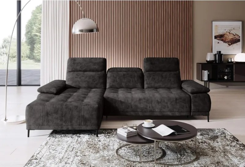 Narożnik FOCUS S z elektryczną regulacją siedziska w tkaninie Promocyjnej SALVADOR 16 WERSAL