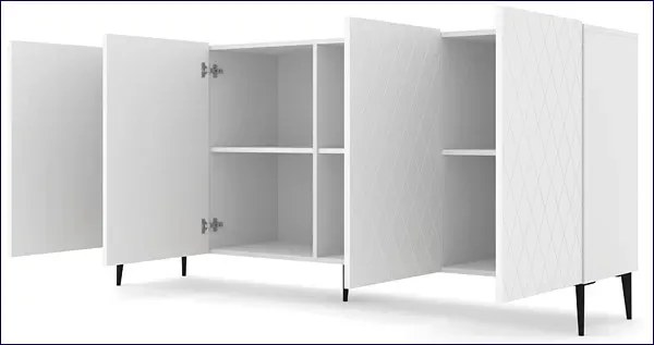Komoda biały mat + czarne nogi W2-C14