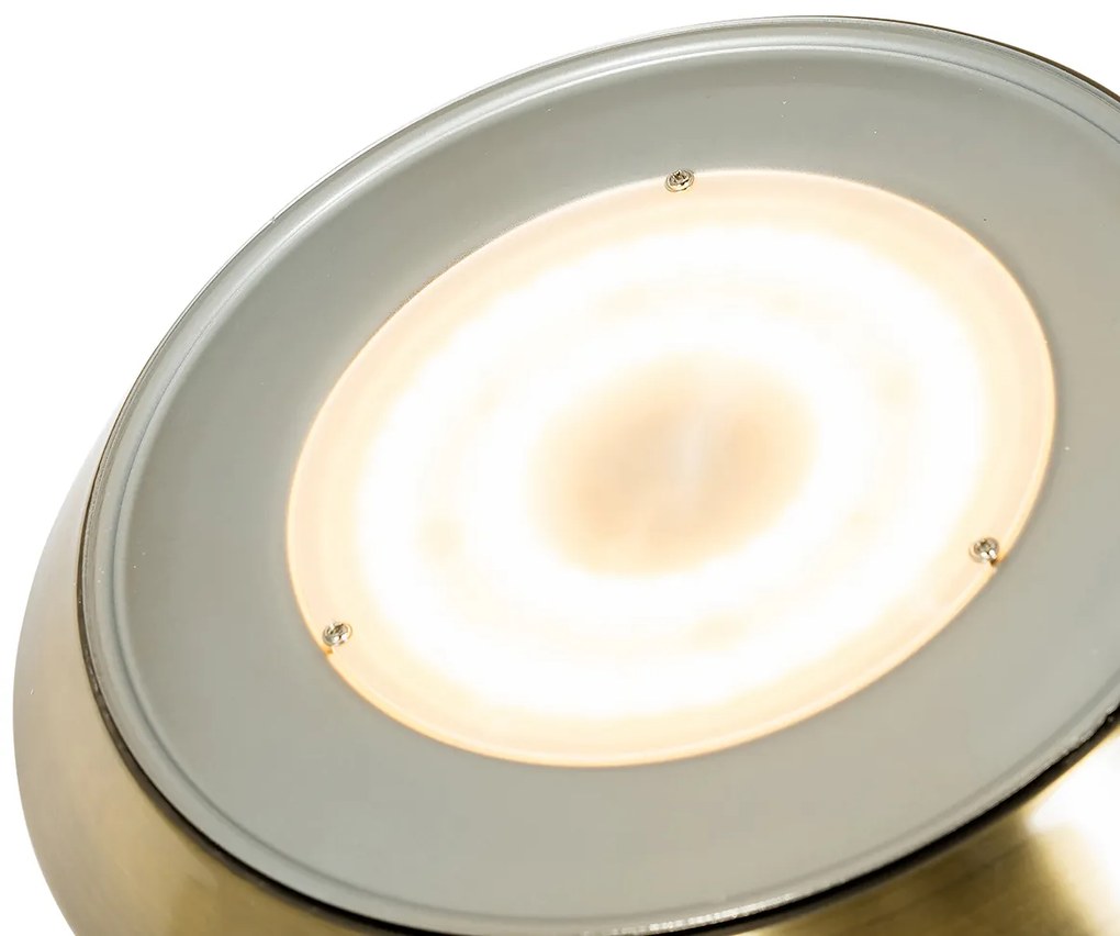 Lampa stojąca brązowa z LED i ściemniaczem z lampką do czytania - Fez Retro Oswietlenie wewnetrzne