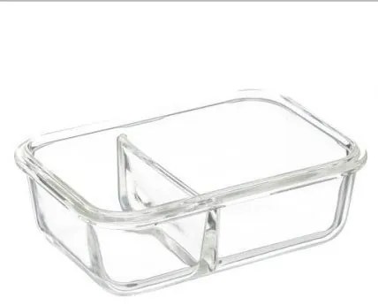 Pojemnik na lunch szklany, 2-komorowy, 1,1 l, CLIP