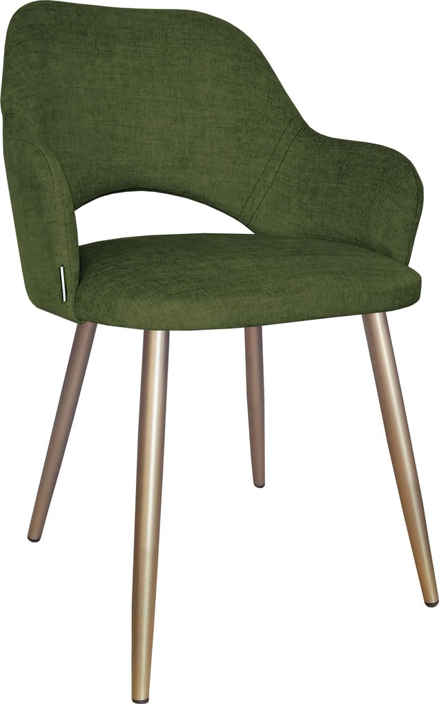 Krzesło Milano tkanina Vogue noga metalowa : Kolor nogi - Złota stożek, Kolor tkaniny - VOGUE - VOGUE 11, Typ siedziska - Siedzisko stałe