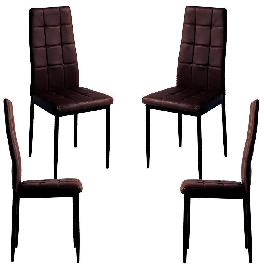 Pakiet 4 krzese Lan ze sztucznej skóry