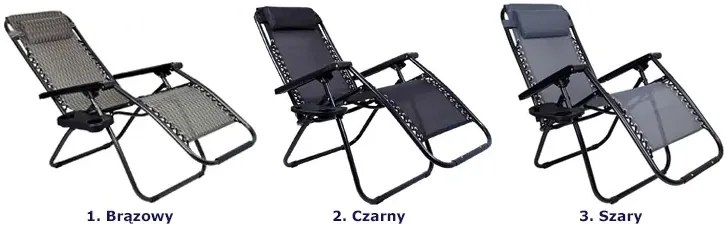 Brązowy składany leżak ogrodowy S2-P54