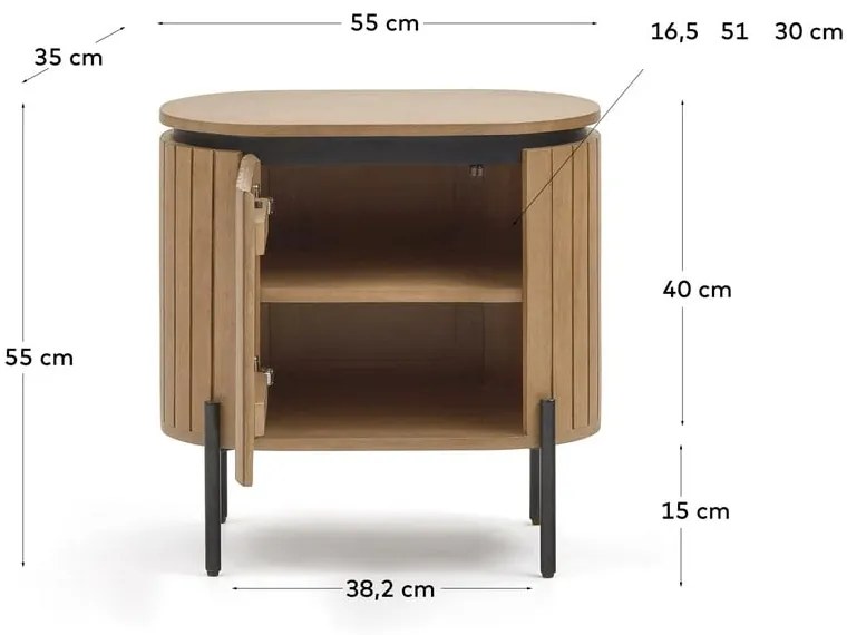 Szafka nocna z drewna mango Licia − Kave Home